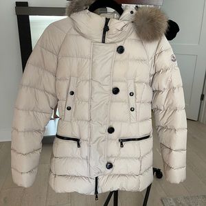 $2300 MONCLER GENE GIUBBOTTO DOWN FUR TRIM BELTED JACKET COAT Size M/ 1